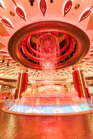 Taipa, Macau - February 2, 2015: Galaxy Hotel is a sprawling white-and-gold complex of low-rises and high-rise towers, this palatial resort in the Cotai districtのeditorial素材