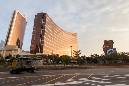 Senado, Macau - February 2, 2015: Macau Wynn Hotel is a 20-story hotel and casino located on the waterfront in Macau is modeled after Steve Wynn's curved-tower in Las Vegas.のeditorial素材