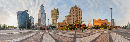 Senado, Macau - February 2, 2015: Grand Lisboa Hotel comprised of an ultramodern tower rising from a striking geodesic dome, this iconic casino hotelのeditorial素材