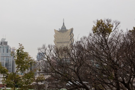 Senado, Macau - February 3, 2015: macau town view from Macau Museum