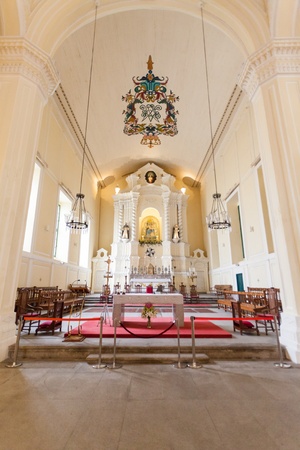 Senado, Macau - February 3, 2015: St. Dominic's Church is a late 16th century Baroque-style church...