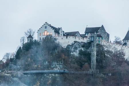 Rhinefall Switzerland, November 2015 : Rhine falls Switzerland in Blue Hourのeditorial素材