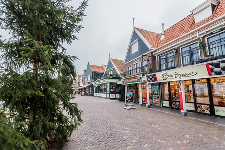 Amsterdam Holland, November 2014 : Holiday in Holland - Cold raining wet winter in Volendamのeditorial素材