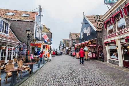 Amsterdam Holland, November 2014 : Holiday in Holland - Cold raining wet winter in Volendamのeditorial素材