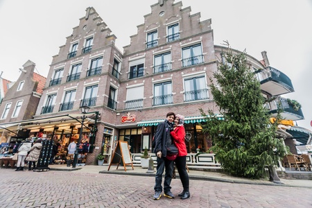 Amsterdam Holland, November 2014 : Holiday in Holland - Cold raining wet winter in Volendamのeditorial素材