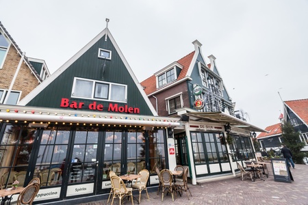 Amsterdam Holland, November 2014 : Holiday in Holland - Cold raining wet winter in Volendamのeditorial素材