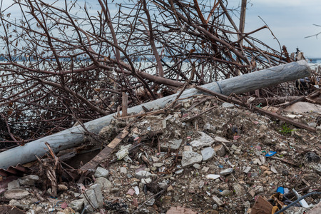 Junk site indicating disaster like tsunami, earthquake,tornado or typhoon
