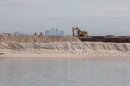 Sand replenishment ship for land reclamationの写真素材