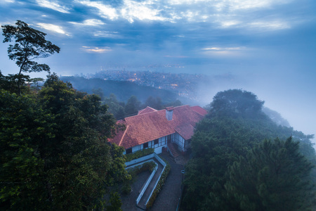 On top view hill view of sunriseの写真素材