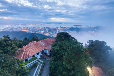 On top view hill view of sunriseの写真素材