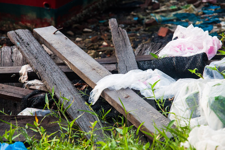 Dump site photo for promotion of recycle project for better environmentの写真素材