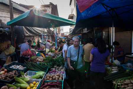 Georgetown, Penang - December 17, 2016 : View of wet market in Penang, Malaysiaのeditorial素材
