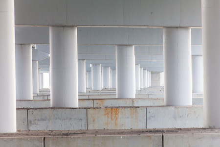 Concrete pillar for road or bridge constructionの写真素材