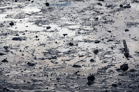 Close up view of mud texture for blur backgroundの写真素材