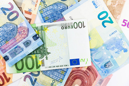 Multiple Europe Euro Currency as background textureの写真素材