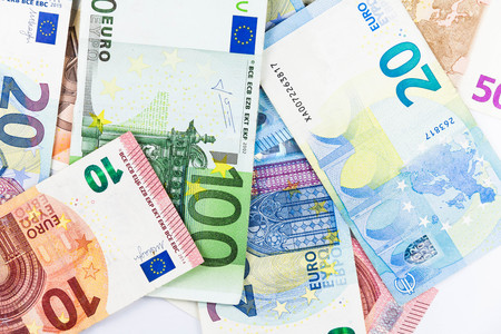 Multiple Europe Euro Currency as background textureの写真素材