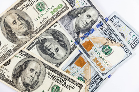 Multiple America US Dollar Currency as background textureの写真素材