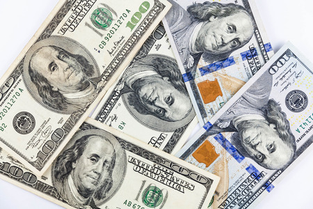 Multiple America US Dollar Currency as background textureの写真素材