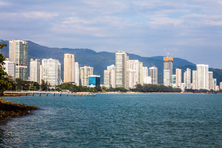 View of metropolitan George Town city, Penangの写真素材