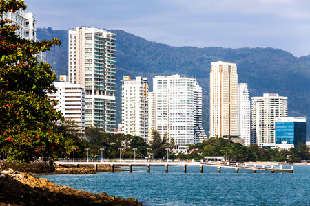 View of metropolitan George Town city, Penangの写真素材