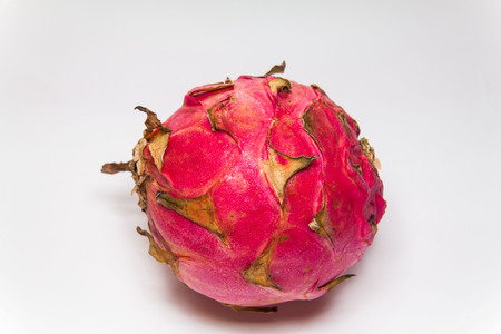 Dragon Fruit view in close up with blur isolated white backgroundの写真素材