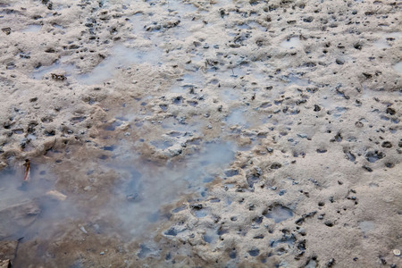 View of blurry mud texture used for clay mask in beauty productsの写真素材