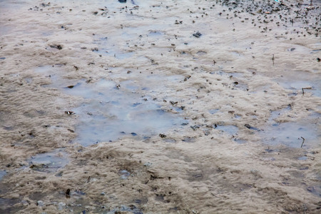 View of blurry mud texture used for clay mask in beauty productsの写真素材