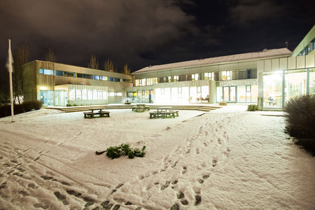 Reykjavik city hostel outside view of ice during winterのeditorial素材