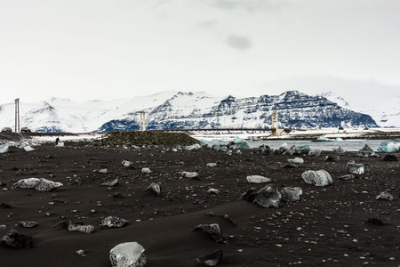 Jokulsarlon is a glacial lagoon or better known as Iceberg Lagoon which located in Vatnajokull National Park Icelandの写真素材