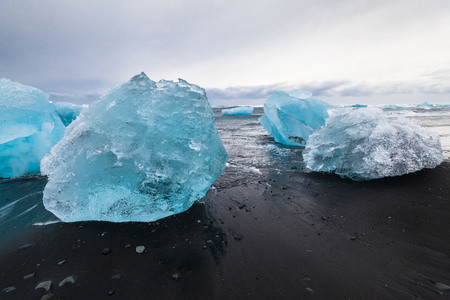 Jokulsarlon is a glacial lagoon or better known as Iceberg Lagoon which located in Vatnajokull National Park Icelandの写真素材