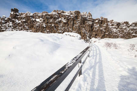 Thingvellir National Park or better known as Iceland pingvellir National Park during winterの写真素材