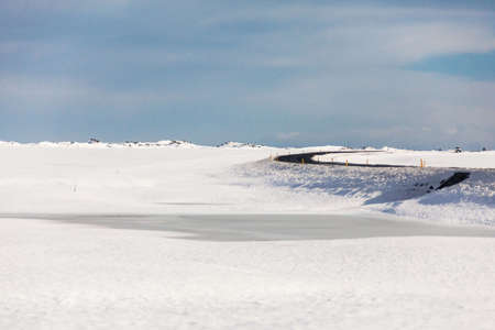 Jokulsarlon snow landscape in Hvannadalshnukur, Iceland for beautiful backgroundの写真素材