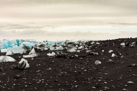Jokulsarlon is a glacial lagoon or better known as Iceberg Lagoon which located in Vatnajokull National Park Icelandの写真素材