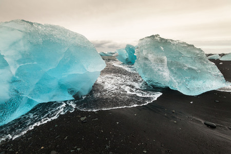 Jokulsarlon is a glacial lagoon or better known as Iceberg Lagoon which located in Vatnajokull National Park Icelandの写真素材