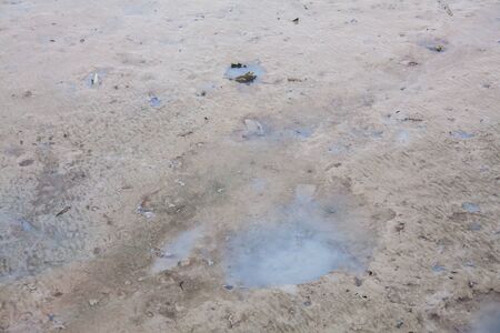 View of blurry mud texture used for clay mask in beauty productsの写真素材