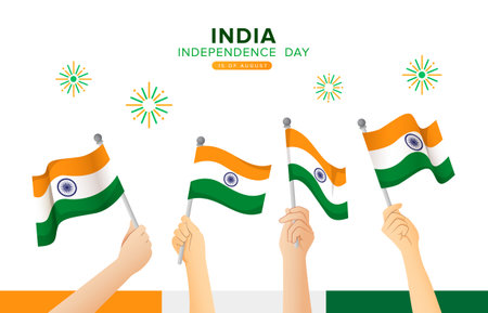 India Independence Day Vector Design Illustration. Suitable for greeting card, poster and bannerのイラスト素材
