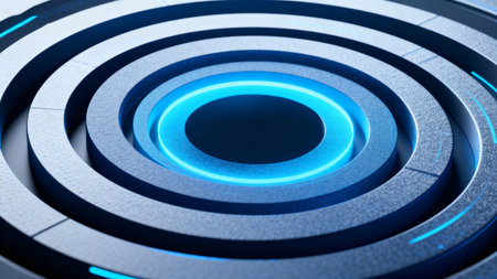 Blue glowing circular structureの素材