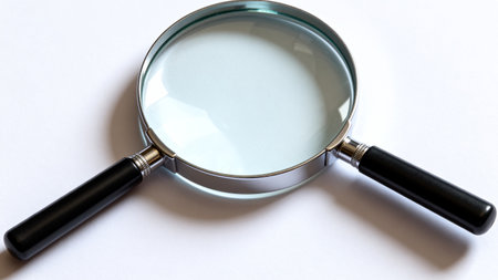 Magnifying glass with black handlesの素材