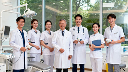 Medical team in clinic settingの素材