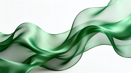 Green flowing fabric wavesの素材