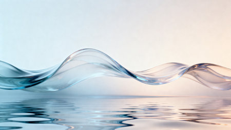 Flowing transparent wave over water surfaceの素材