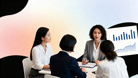 Business meeting with data presentationの素材