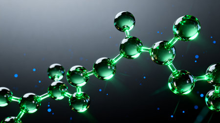 Molecular structure. 3d illustration. Science and technology background.の素材