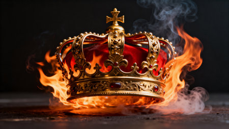 low key image of beautiful queen/king crown over black background. fantasy medieval periodの素材