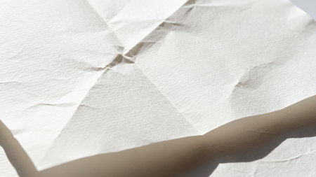Blank crumpled paper sheet as background texture, closeupの素材