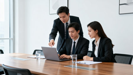 Business people working together in meeting room at office. Business concept.の素材