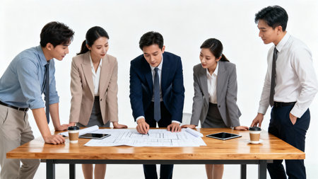 Group of business people working together in the office. Business concept.の素材