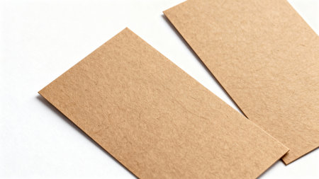 Blank business cards isolated on white background. Mock up for branding identity.の素材