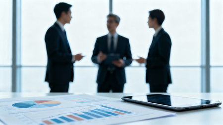 Business people working with tablet computer in modern office.Teamwork concept.の素材