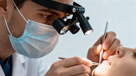 Dentist performing dental proceduresの素材